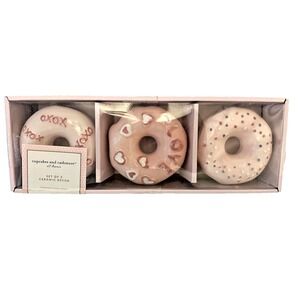 Cupcakes and Cashmere Ceramic Donuts Frosted Sprinkles Pastel Table Decor XOXO